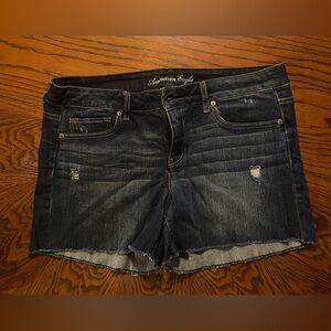 American Eagle Outfitters Distressed blue denim shorts